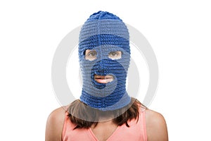 Woman in balaclava