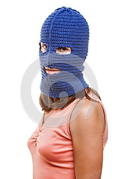 Woman in balaclava