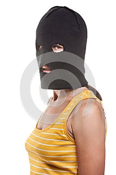 Woman in balaclava
