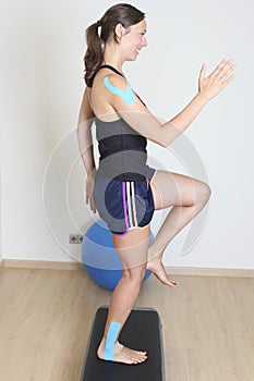 Woman balance training