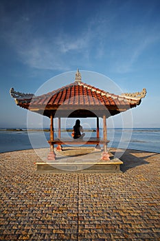 Woman at Bali seaside