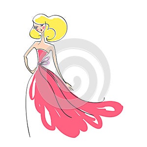Woman in the ball gown silhouette
