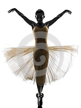 Woman ballerina ballet dancer dancing silhouette