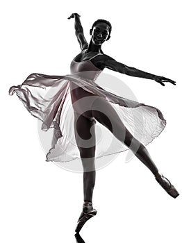 Woman ballerina ballet dancer dancing silhouette