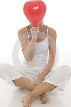 Woman with balloon