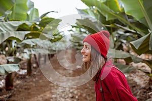 Woman on the banana plantation