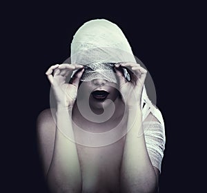 Woman in bandage photo