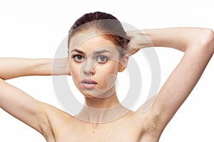 woman with bare shoulders clear skin aloe spa treatments health