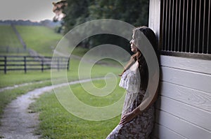 Woman in a Barn