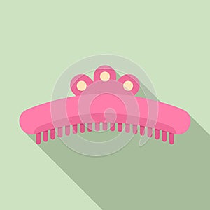 Woman barrette icon, flat style