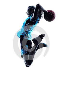 Woman basketball player silhouette