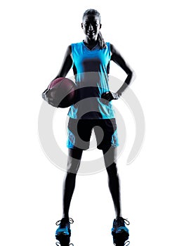 Woman basketball player silhouette