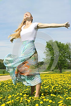 Woman Basking in Sunshine