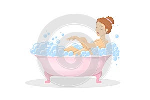 Woman in bath.