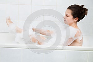 Woman in bathtub