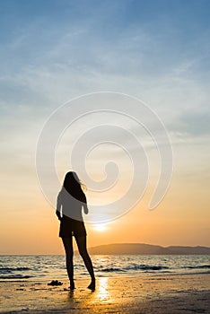 WOman on the beach in Ao Nang Krabi