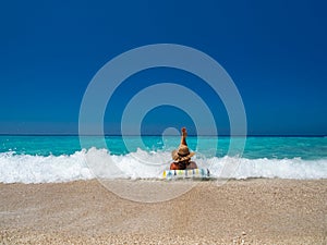 Woman at the beach in Greece