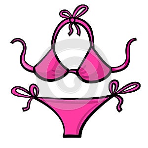 Woman beach pink swimwear