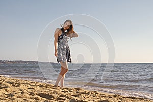 Woman at beach relaxed