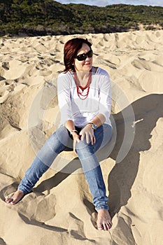Woman beach sunglasses