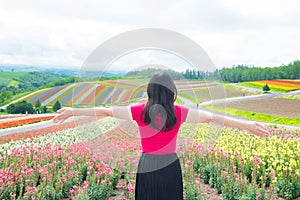 Woman with beautiful landscape