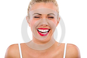 Woman with beautiful teeth laughs