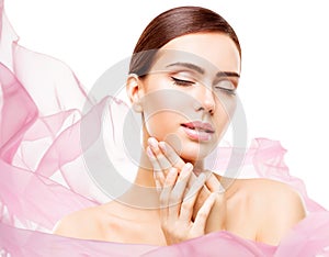 Woman Beauty Makeup, Face Skin Care Natural Beautiful Make Up