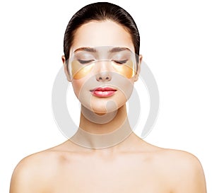 Woman Beauty Patches Under Eyes, Facial Mask Skin Care and Treatment Cosmetic photo