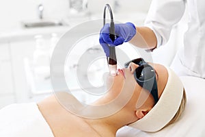 Laser treatment for the face. photo