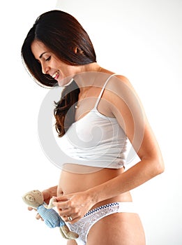 Woman the beginning of her pregnancy