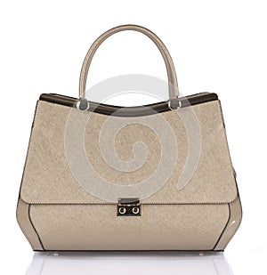 Woman beije handbag