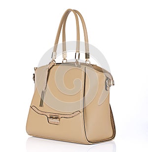 Woman beije handbag