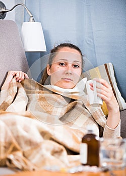 Woman being ill