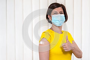 Woman after being vaccinated agaist coronavirus