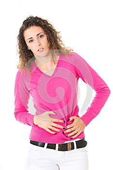 Woman with bellyache photo