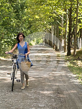 Woman with bicycle