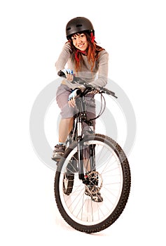 Woman bicyclist