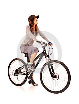 Woman bicyclist