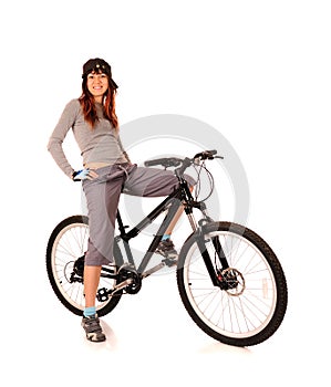 Woman bicyclist