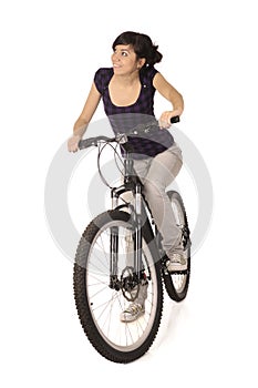 Woman bicyclist