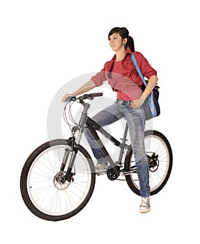 Woman bicyclist