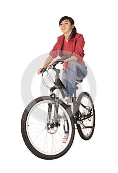 Woman bicyclist