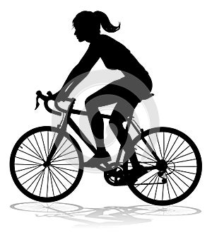 Woman Bike Cyclist Riding Bicycle Silhouette