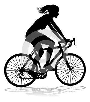 Woman Bike Cyclist Riding Bicycle Silhouette