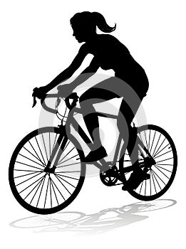 Woman Bike Cyclist Riding Bicycle Silhouette