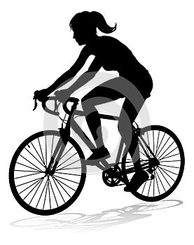 Woman Bike Cyclist Riding Bicycle Silhouette