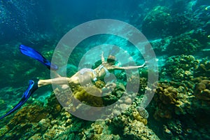 Woman bikini apnea Surin Islands