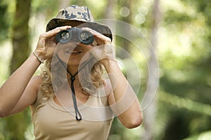 Woman with Binoculars