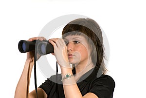 Woman with binoculars