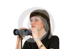 Woman with binoculars